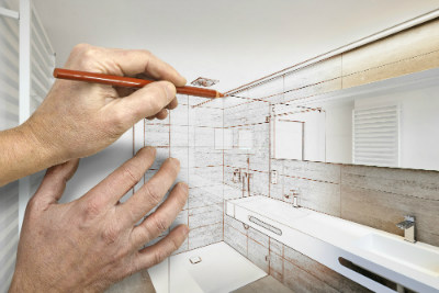 Drawing Renovation Of A Luxury Walk In Shower