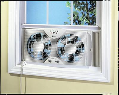 Holmes Dual Blade Twin Window Fan With One Touch Thermostat