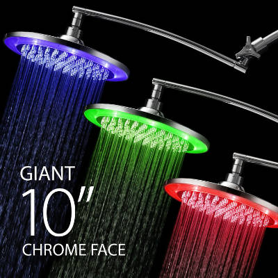 HotelSpa 10 Inch Color Changing Rainfall LED Shower Head