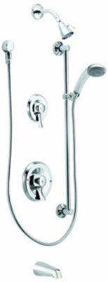 Moen 8343 Commercial Posi Temp Pressure Balancing 3 Function Tub Shower System With Showerhead