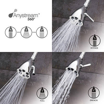 Speakman S 2252 Icon Anystream High Pressure Adjustable Shower Head Polished Chrome Modes