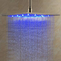 LightInTheBox 12 Inch Wall Mount Square Rainfall LED Shower Head Stainless Steel