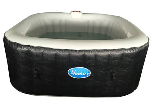 Homax Inflatable SPA 4 Person 130 Air Jets Include Accessories Square Portable Hot Tub