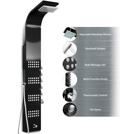 AKDY AZ-8727H Thermostatic Rain Shower Panel Tower