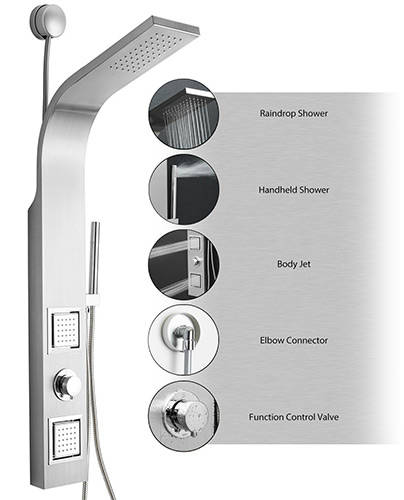 AKDY AZ-9000 Wall Mount RainfalL Shower Panel