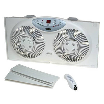 Bionaire Twin Reversible Airflow Window Fan with Remote Control