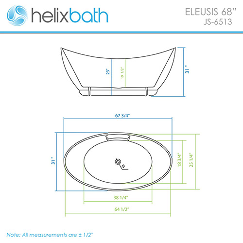 HelixBath Eleusis Freestanding Acrylic Bathtub