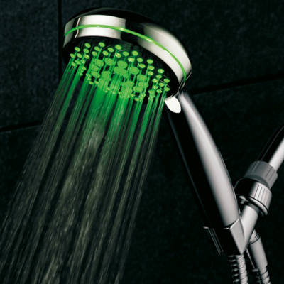 HotelSpa LED Handheld Shower Head with Color Changing Temperature Sensor
