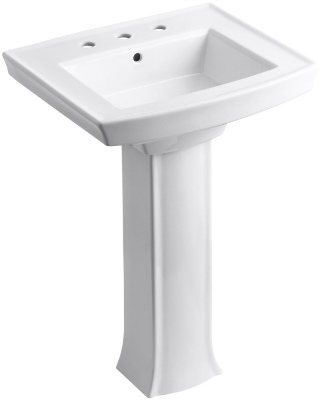 KOHLER K-2359-8-0 Archer Pedestal Bathroom Sink