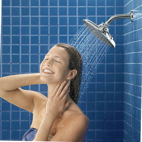 shower panel system with rain shower head