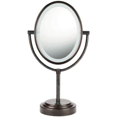 Oval Double-Sided Lighted Mirror