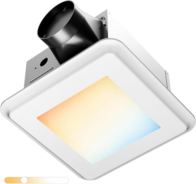 Amico Bathroom Exhaust Fan with Light, 80 CFM, 5CCT