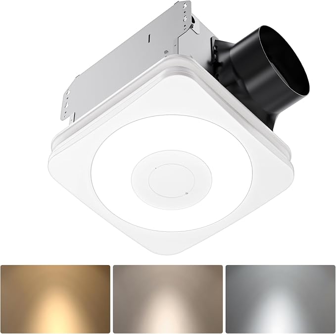 OREiN 3-in-1 Bathroom Exhaust Fan with Light & Humidity Sensor