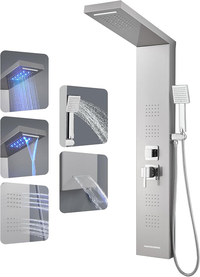 ROVOGO LED Shower Panel Tower, 5 Modes, 46.5"