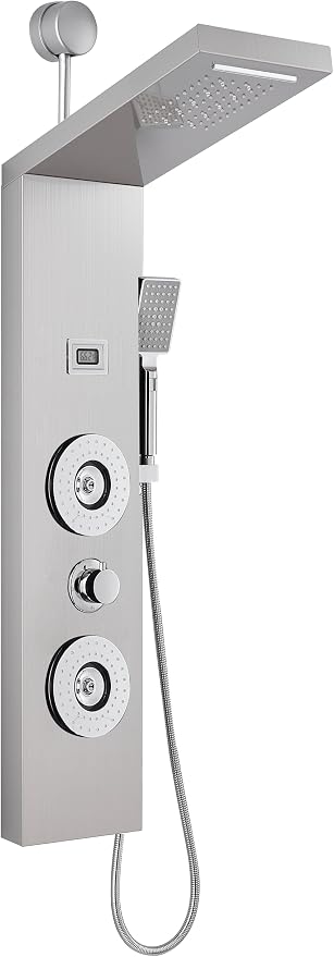 ROVOGO Retrofit Shower Panel Tower with LED Lights & Temperature Display