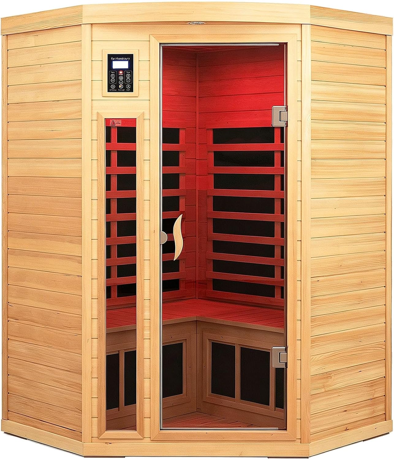 2-3 Person Far Infrared Corner Sauna, Canadian Hemlock, 1800W
