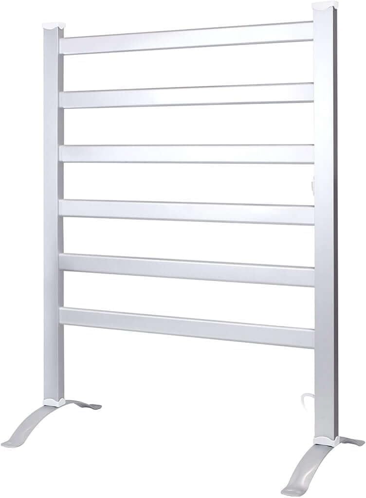 2-in-1 Towel Warmer and Drying Rack, 6 Bars, Freestanding or Wall-Mounted (UL Certified)