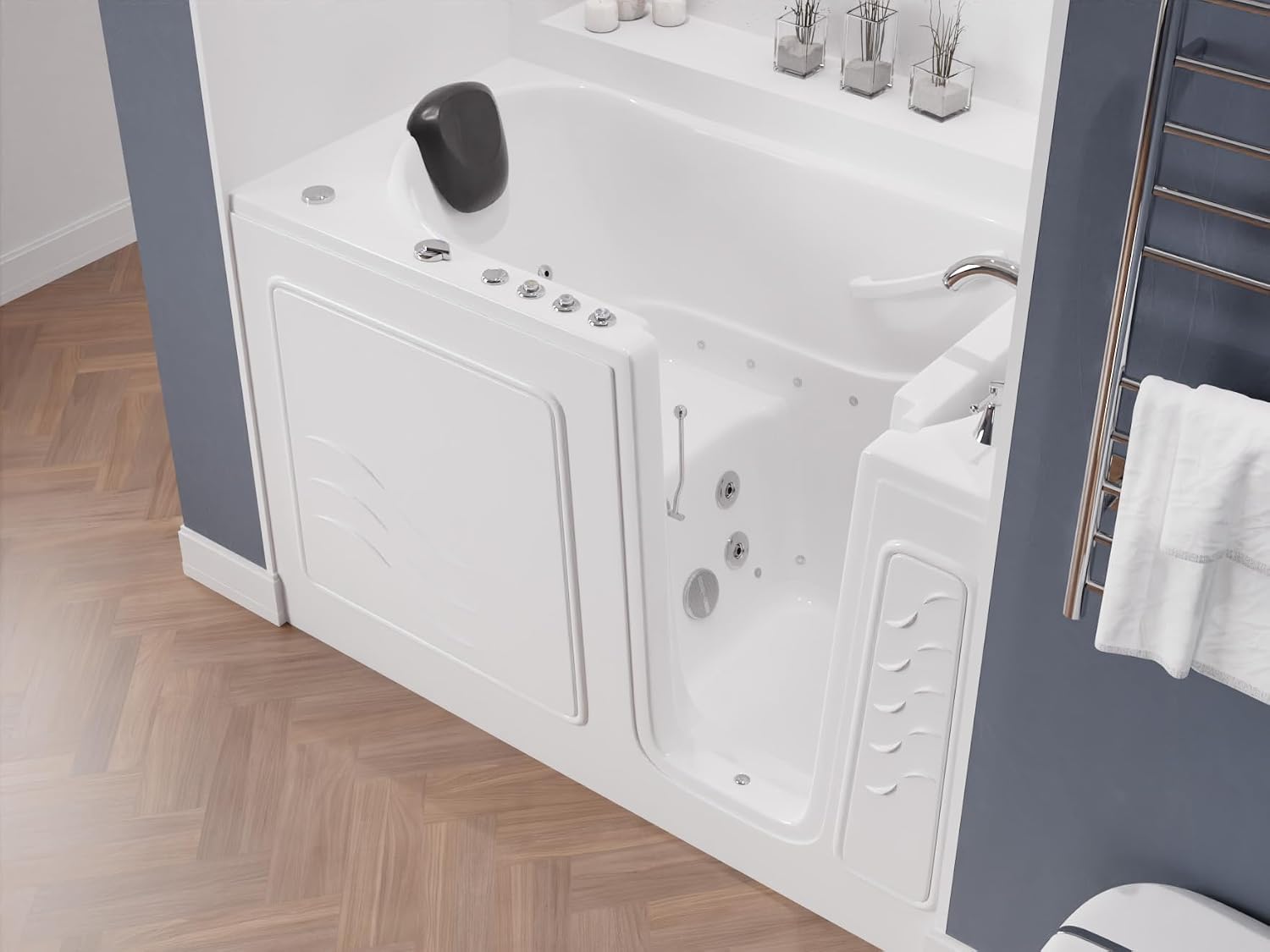 ANZZI Walk-In Tub, 30 x 60 Inch, Right Drain, Air and Whirlpool Jets, ADA-Compliant Seat