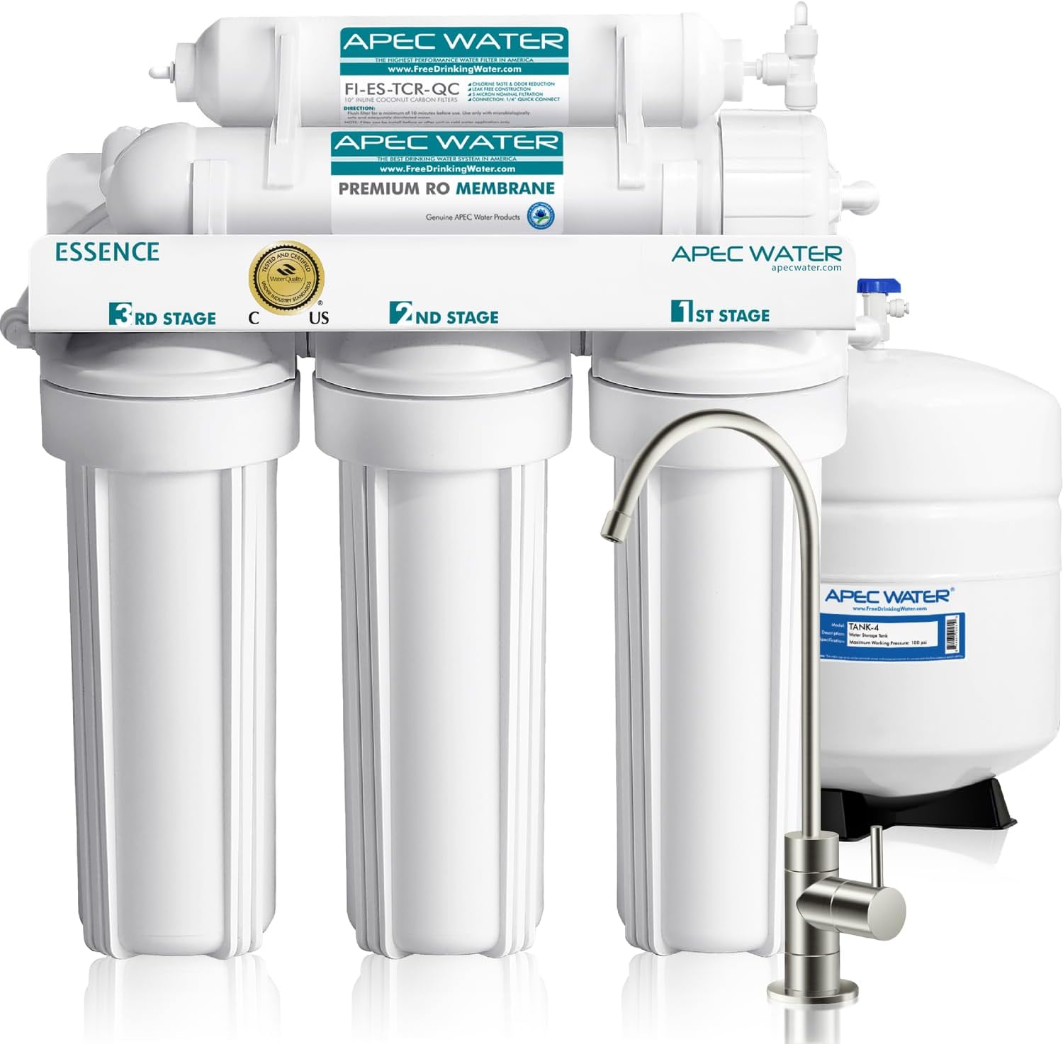 APEC Water ROES-50 5-Stage Under Sink Reverse Osmosis System, 50 GPD