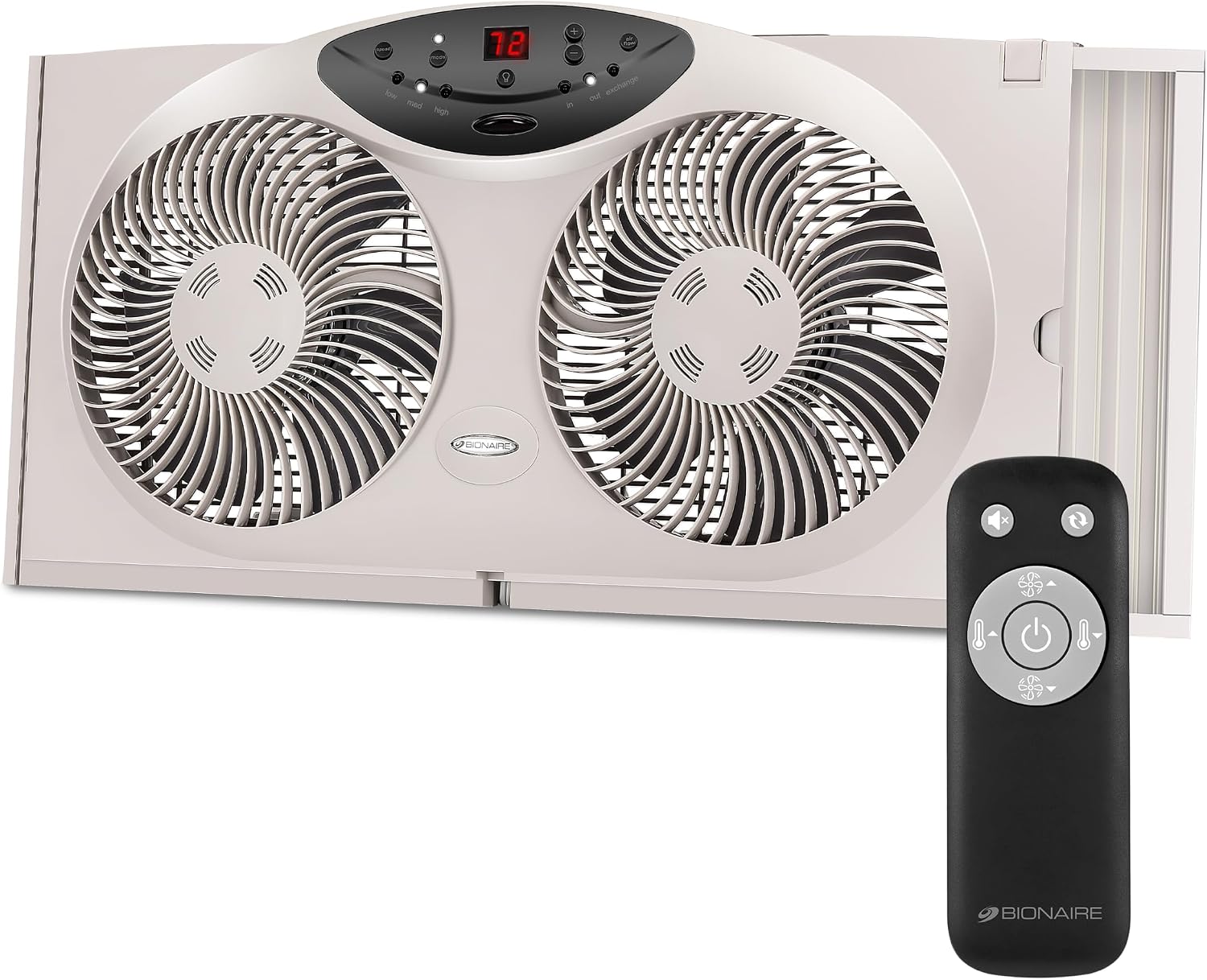 Bionaire Window Fan with Reversible Airflow Blades and Remote Control