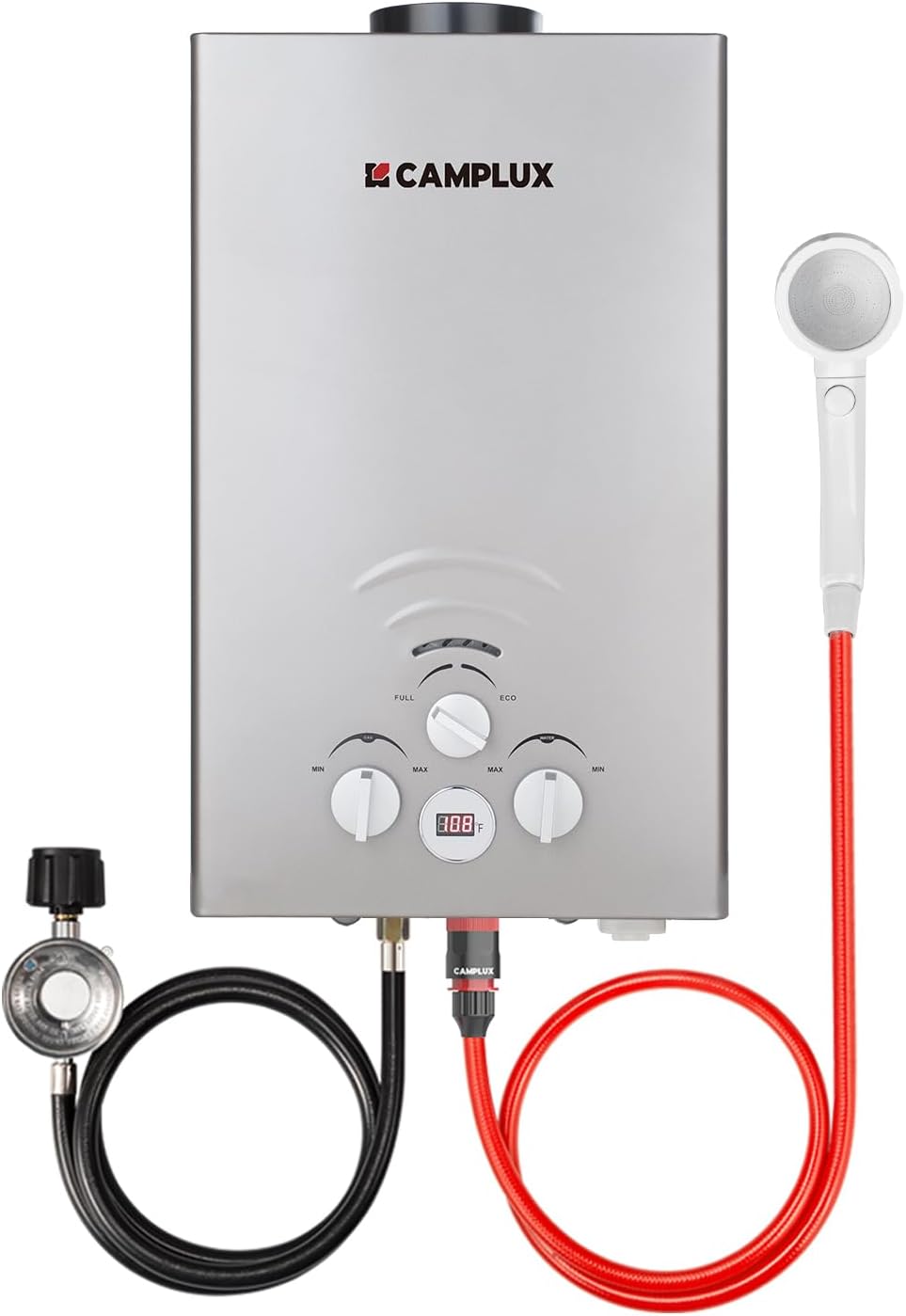 CAMPLUX Portable Tankless Water Heater, 55,000 BTU, 2.11 GPM Propane