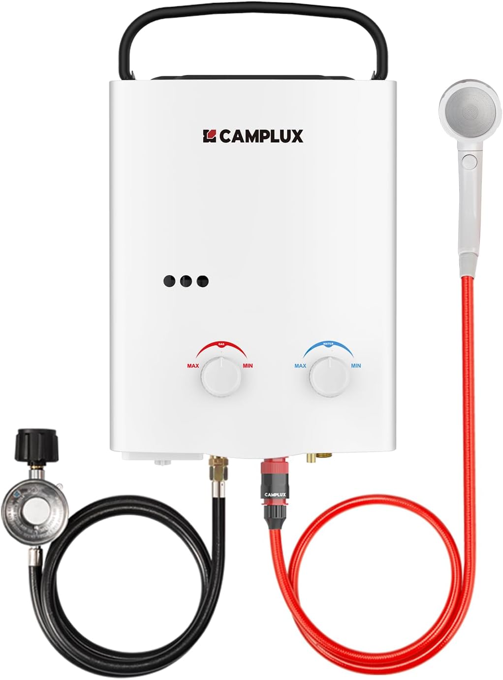CAMPLUX 5L Portable Tankless Water Heater, 1.32 GPM Outdoor Propane Shower
