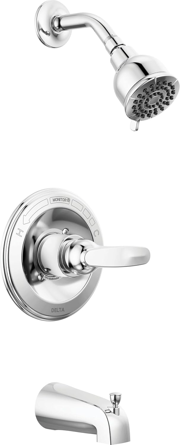 Delta Foundations 13 Series 2-Spray Bathtub and Shower Faucet Set, Chrome