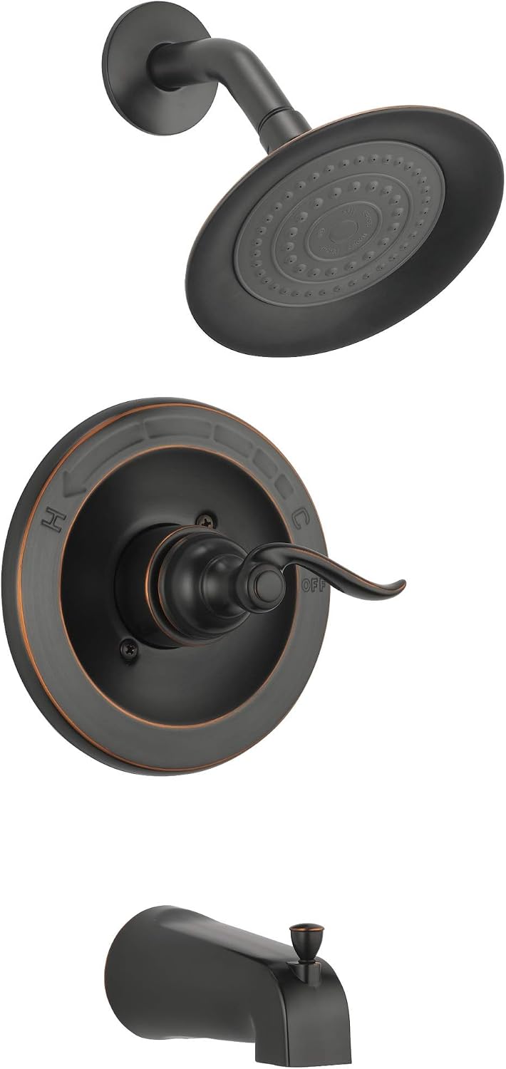 Delta Windemere 14 Series Bathtub and Shower Faucet Set, Oil Rubbed Bronze