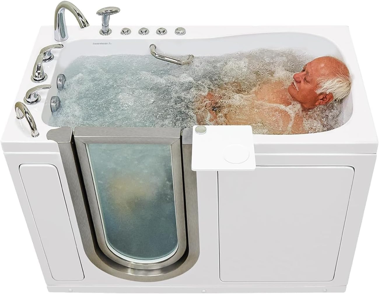 Ella Deluxe 30" x 55" Air + Hydro Massage Walk-In Tub, Left Inward Door