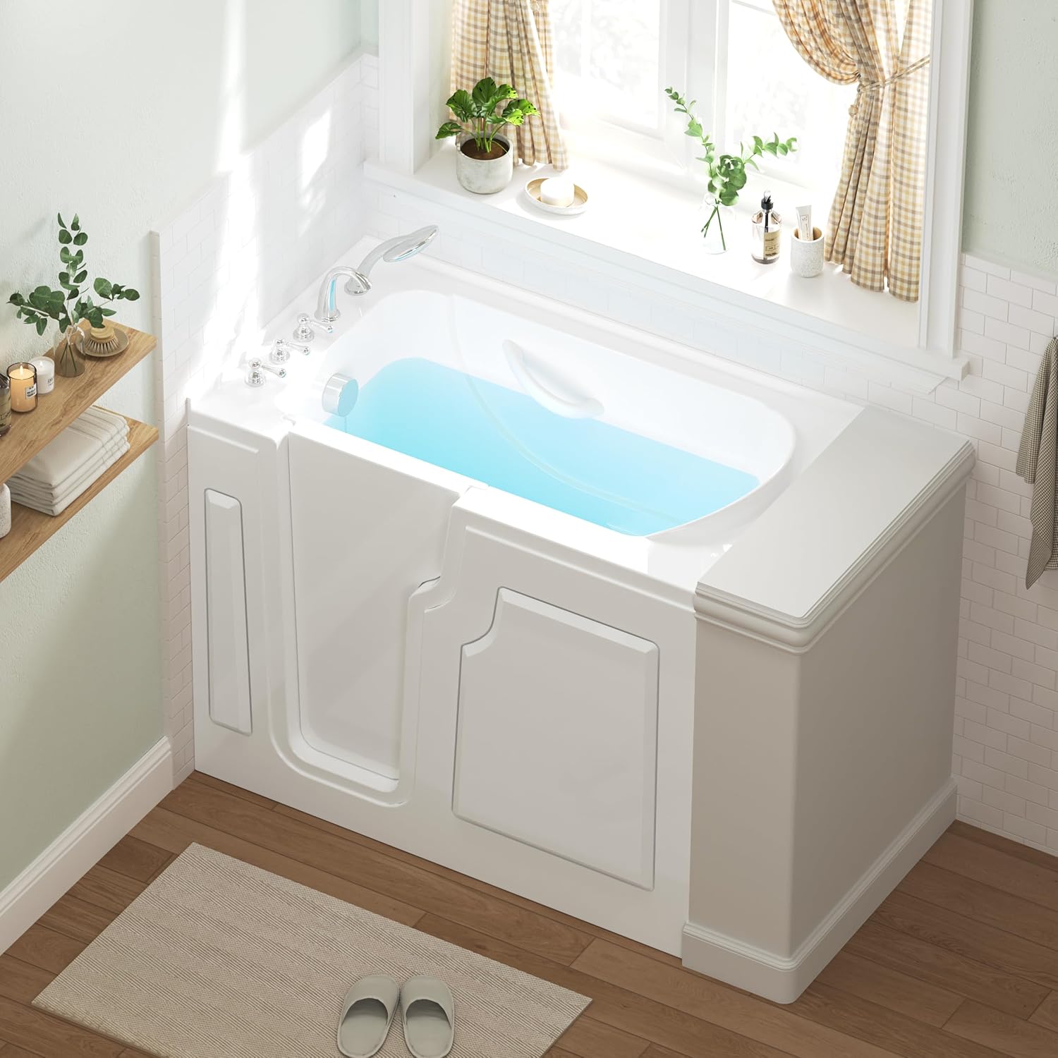 FerdY Floridian 52" x 30" Walk-In Tub for Seniors, White Acrylic, Right Door