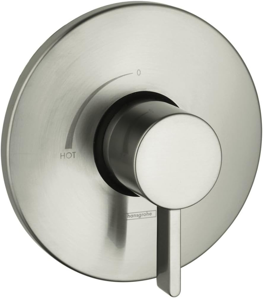 hansgrohe Ecostat Modern Pressure Balance Shower Valve Trim, Brushed Nickel 04233820