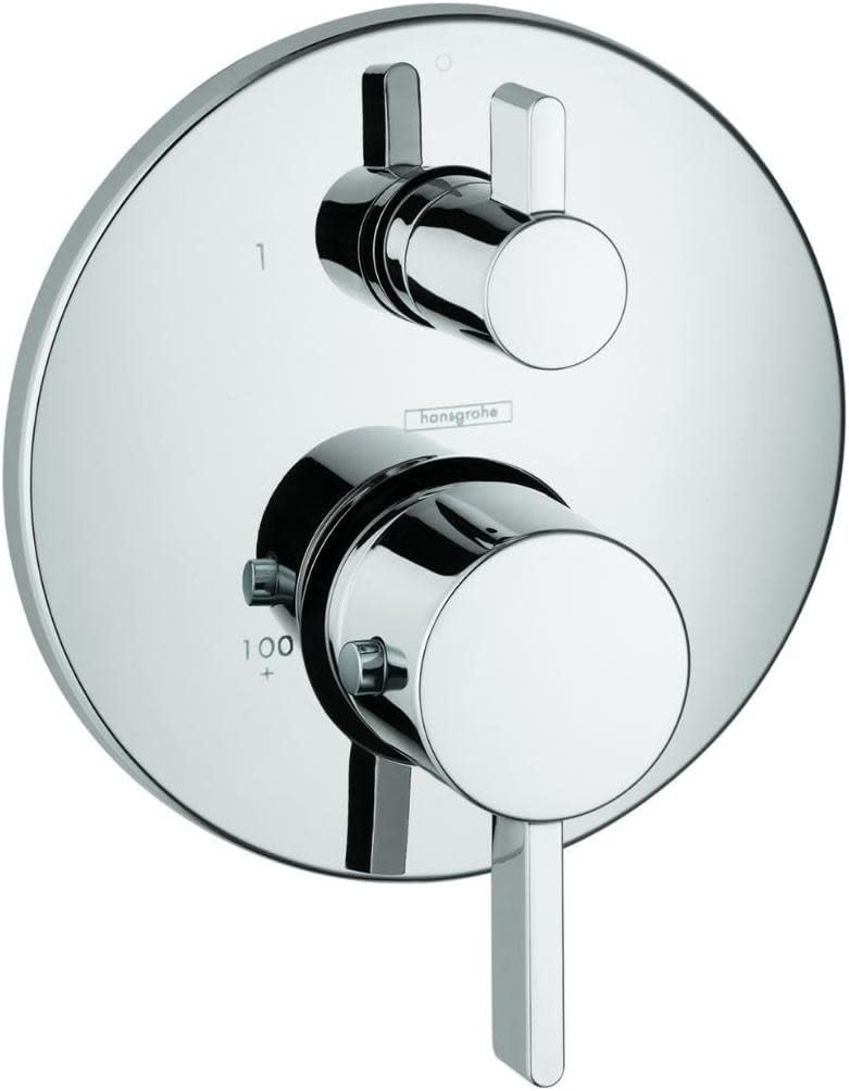 hansgrohe Ecostat Modern Thermostatic Shower Valve Trim with Diverter, Chrome 04231000