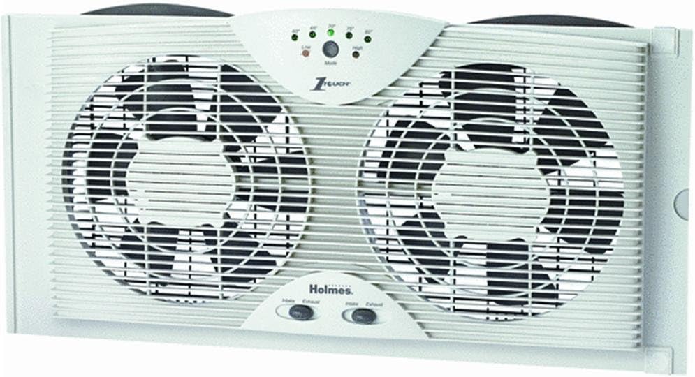 Holmes Dual 8" Blade Twin Window Fan with LED One Touch Thermostat