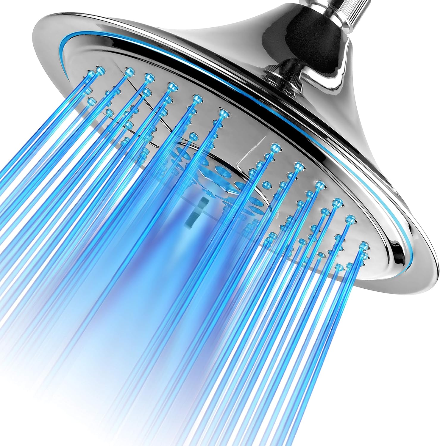 HotelSpa Ultra-Luxury 8-Inch Chrome Rainfall LED Shower Head, 5 Settings