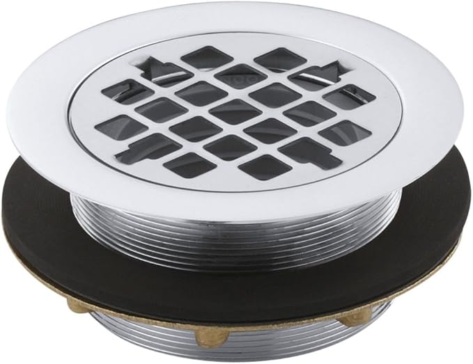 KOHLER K-9132-CP Round Shower Drain, Polished Chrome