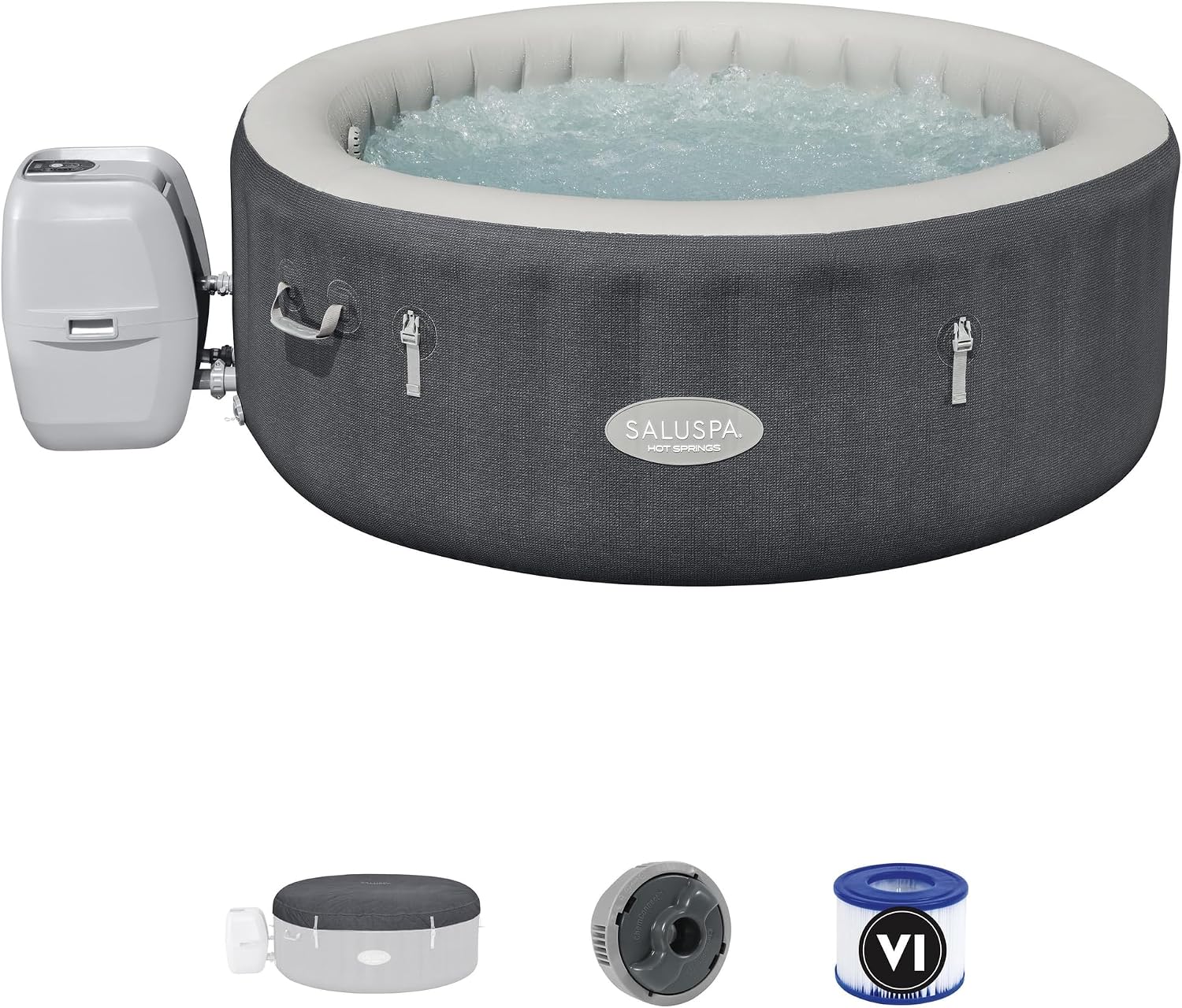 SaluSpa Hot Springs 2-4 Person Round Inflatable Hot Tub, Energy-Efficient