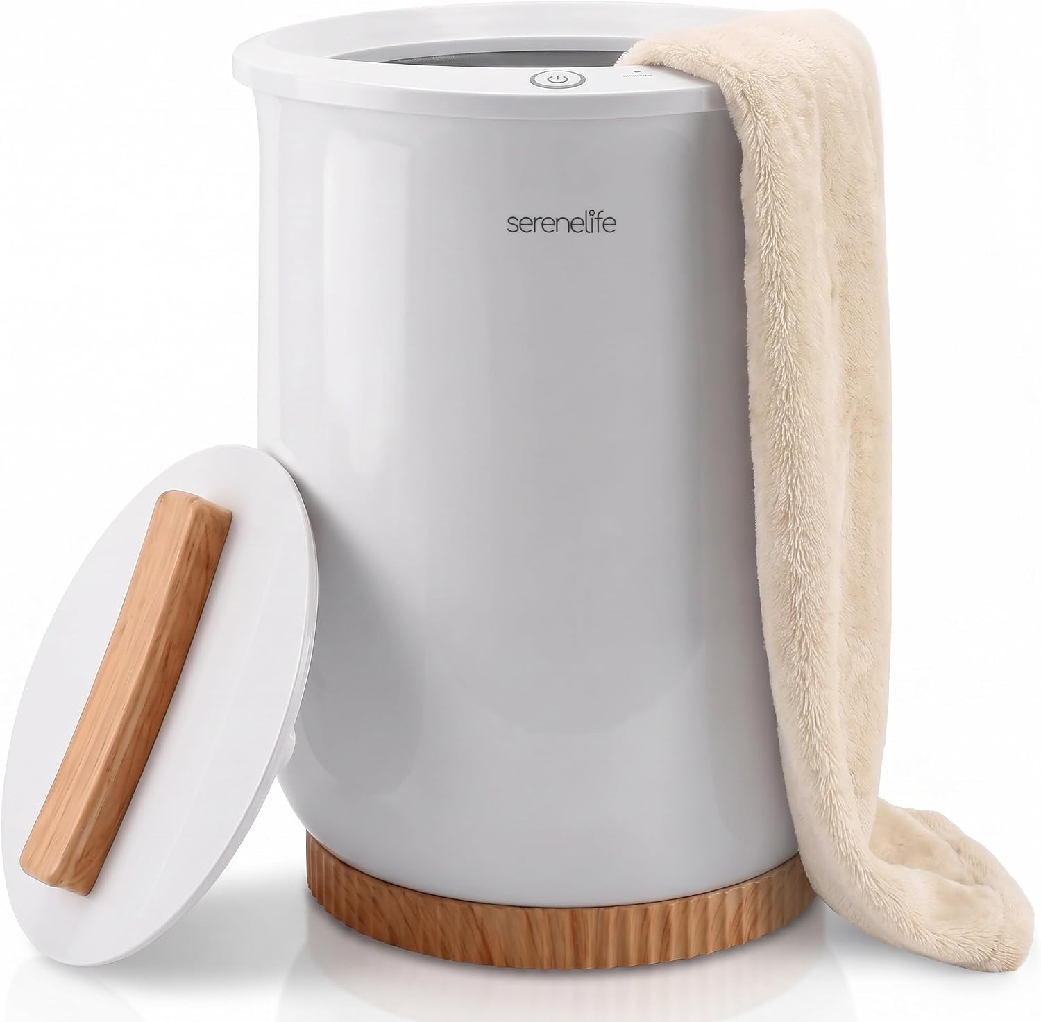 SereneLife Bucket Towel Warmer, Large, Auto Shut-Off, Insulated Lid