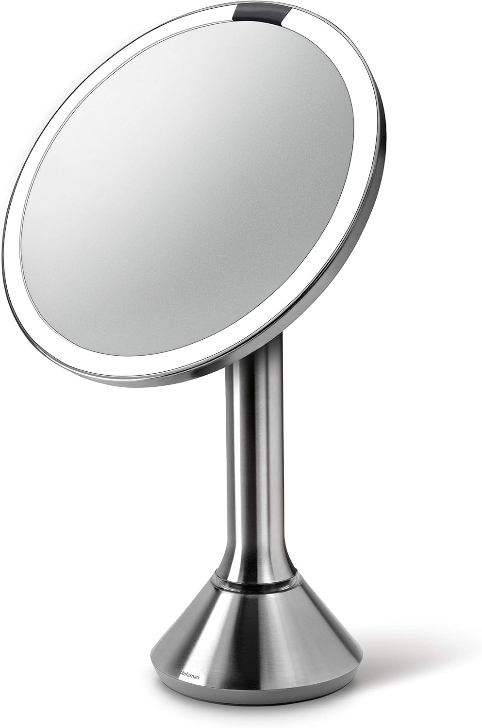 simplehuman Sensor Lighted Makeup Vanity Mirror, 8" Round, 5X Magnification, Cordless