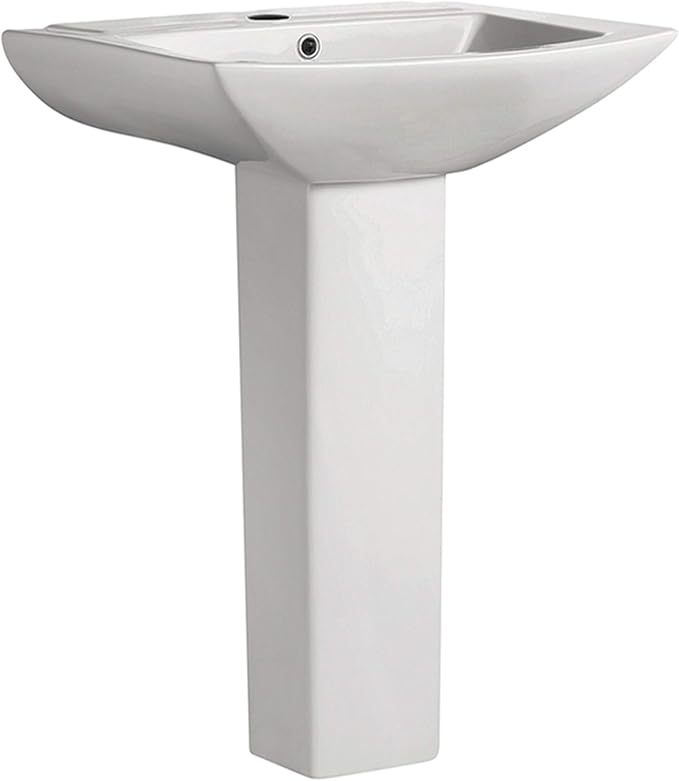Sublime Rectangular Two-Piece Ceramic Pedestal Sink