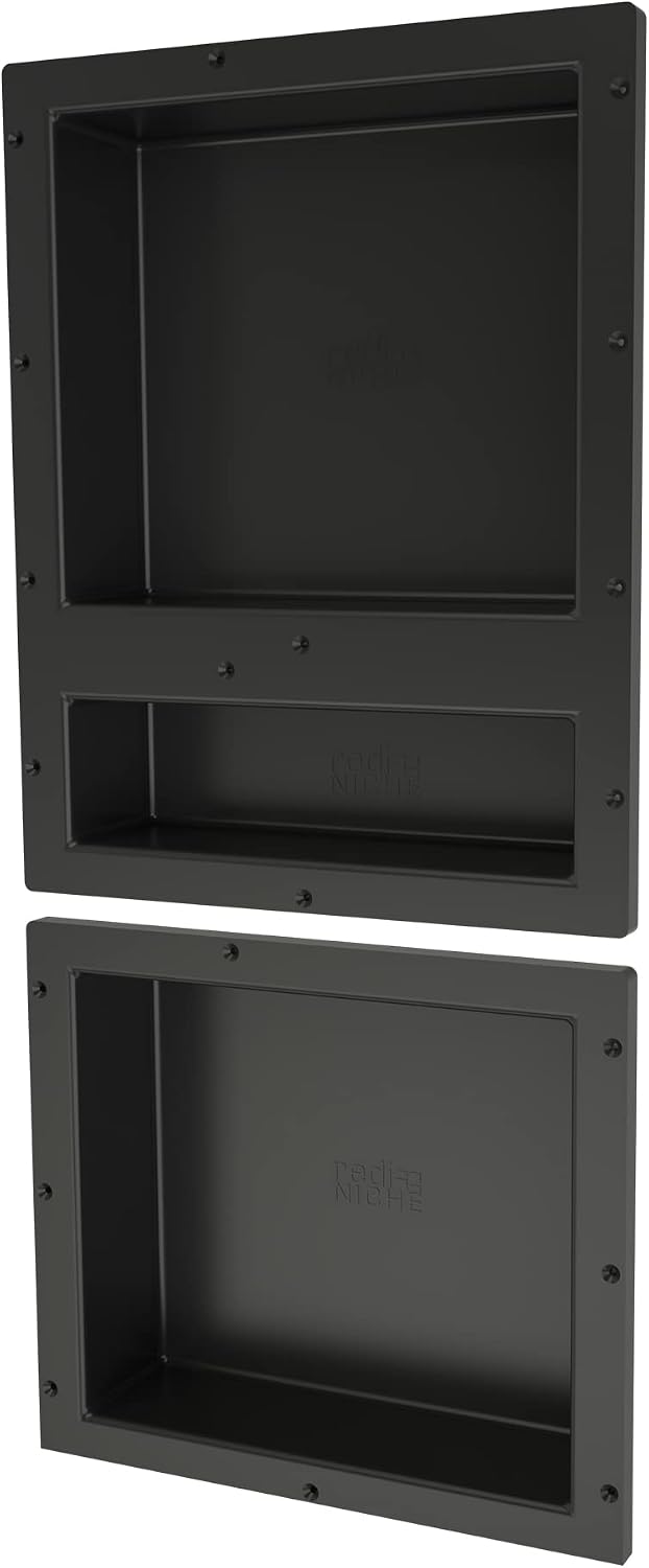 Tile Redi Triple Niche RNT1620D-14, 16" W x 34" H x 4" D, Three Shelves