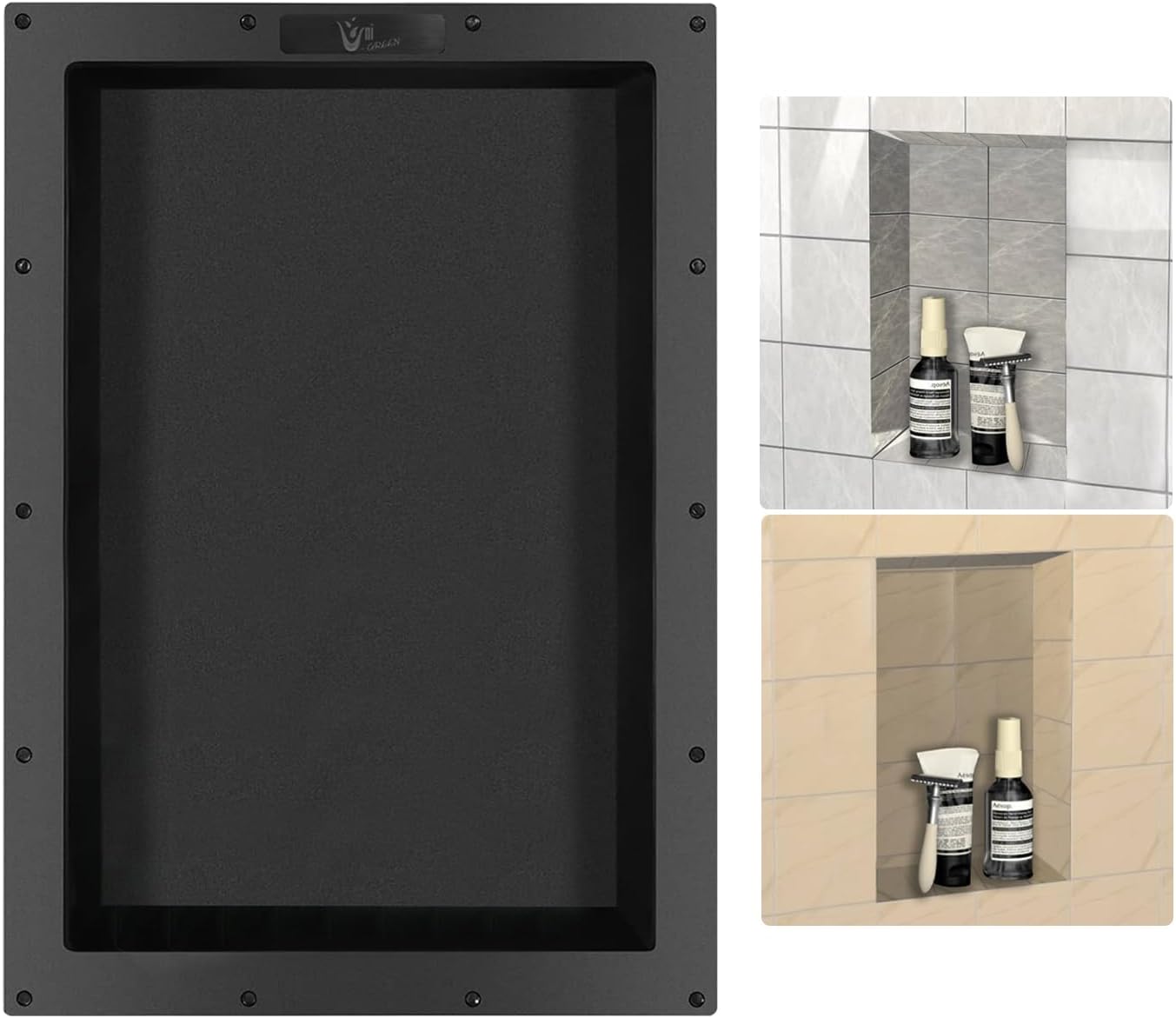 Uni-Green Ready Tile Shower Niche Shelf, 17" x 25" x 4", Large Wall Niche Insert