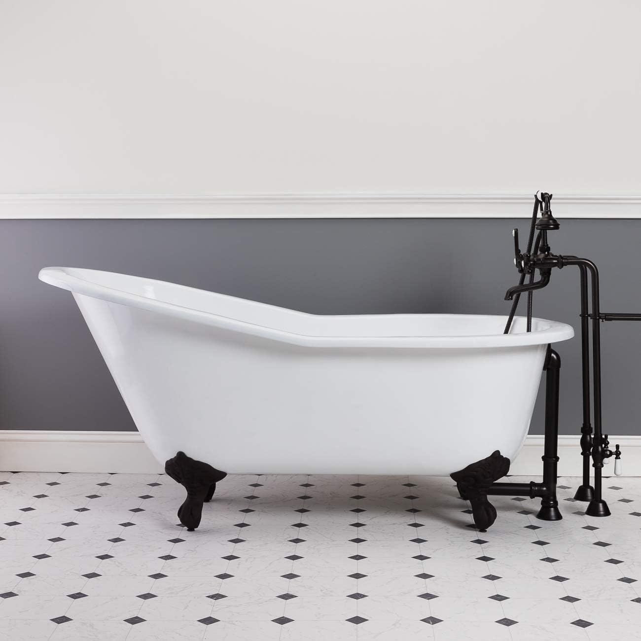 Vintage Tub & Bath Randolph Morris Mila 61" Cast Iron Slipper Clawfoot Tub