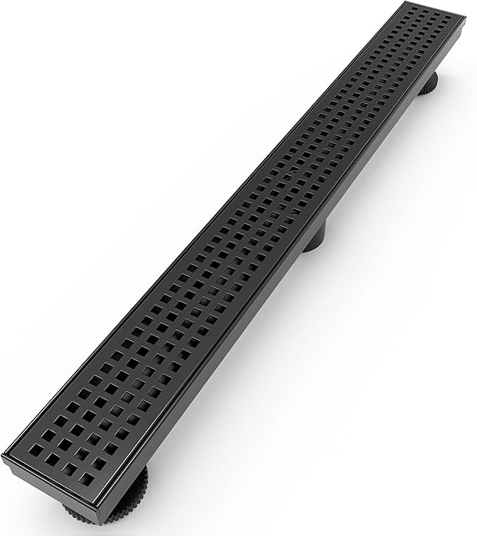 WEBANG 24" Linear Shower Drain, Matte Black